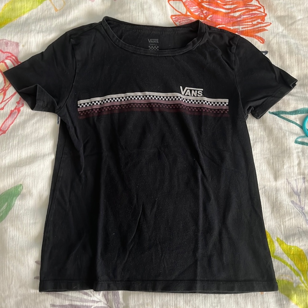 Cropped Vans tshirt, black